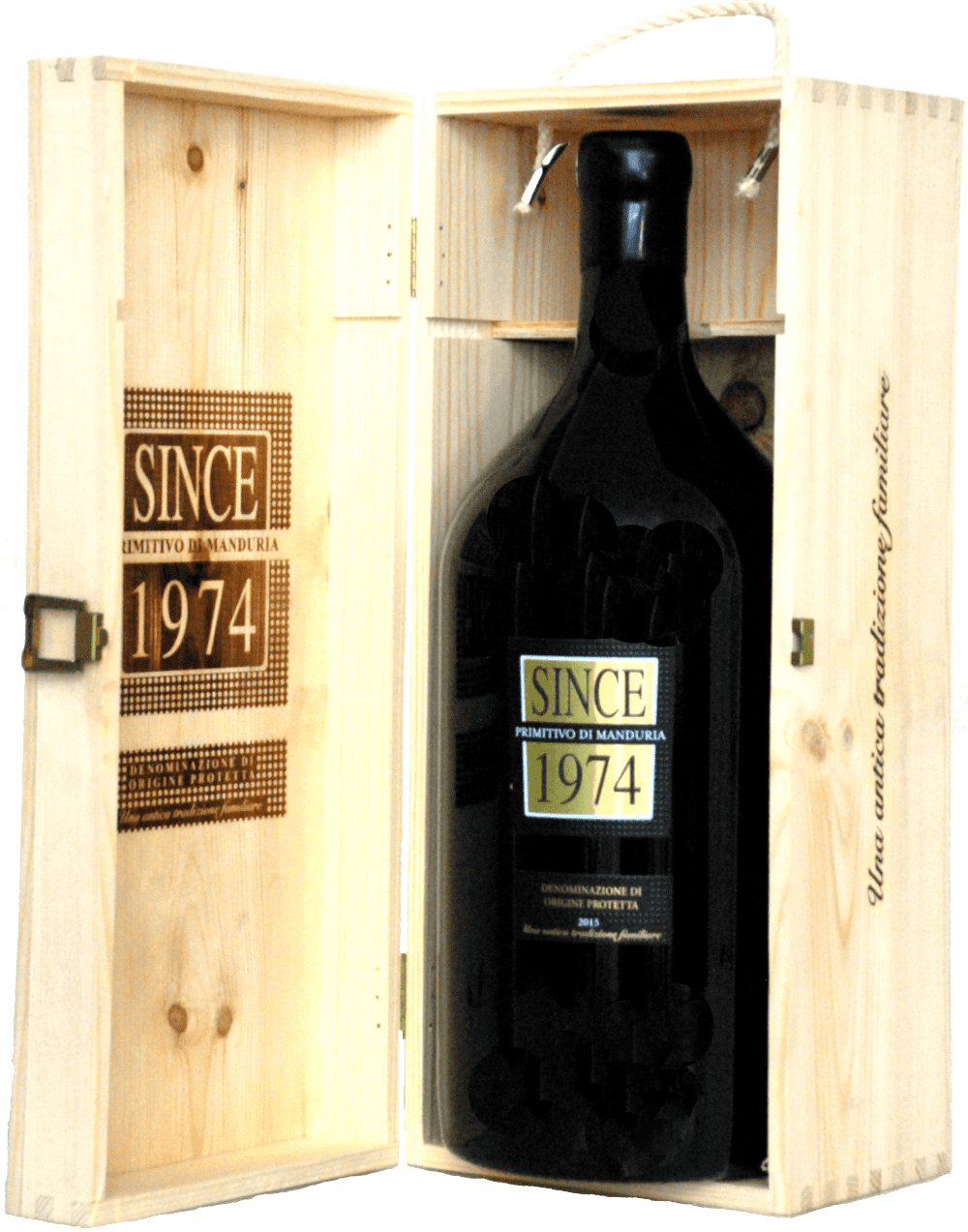 Raudonas sausas vynas SINCE 1974 PRIMITIVO DI MANDURIA D.O.P. DOUBLE MAGNUM.